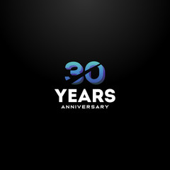 30 Years Anniversary Gradient Number Vector Design