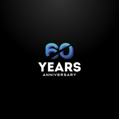 60 Years Anniversary Gradient Number Vector Design