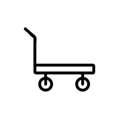 standard platform wheeled trolley for transportation icon vector. standard platform wheeled trolley for transportation sign. isolated contour symbol illustration