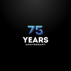 75 Years Anniversary Gradient Number Vector Design