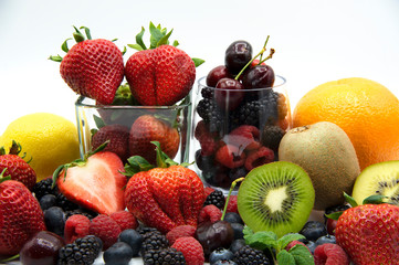  fruit and juice hight vitamin for healthy on white background 