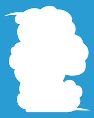 Vertically connected cute cartoon cloud speech bubbles