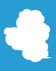 Vertically connected cute cartoon cloud speech bubbles