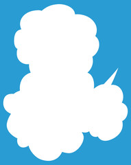 Vertically connected cute cartoon cloud speech bubbles