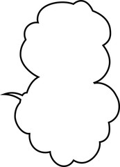 Vertically connected cute cartoon cloud speech bubbles outline