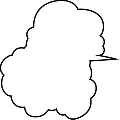 Vertically connected cute cartoon cloud speech bubbles outline