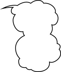 Vertically connected cute cartoon cloud speech bubbles outline