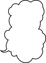 Vertically connected cute cartoon cloud speech bubbles outline