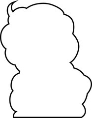 Vertically connected cute cartoon cloud speech bubbles outline