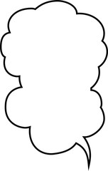 Vertically connected cute cartoon cloud speech bubbles outline