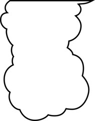 Vertically connected cute cartoon cloud speech bubbles outline