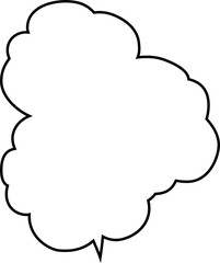 Vertically connected cute cartoon cloud speech bubbles outline