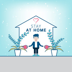 People stay at home according to the policy, along with watering activities to take care of plants. To reduce the risk of infection from the outside.