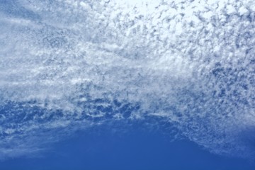 Fluffy small clouds floating in the sky.