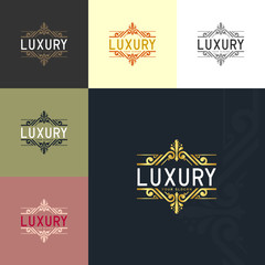 luxury premium vector logo with golden ornament