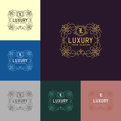 luxury premium vector logo with golden ornament