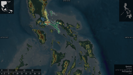 Quezon, Philippines - composition. Relief
