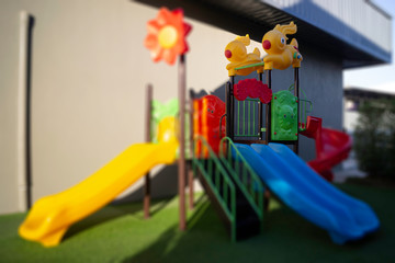 Colorful children playground on yard