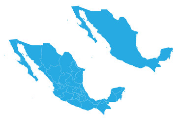 Map - Mexico Couple Set , Map of Mexico,Vector illustration eps 10.