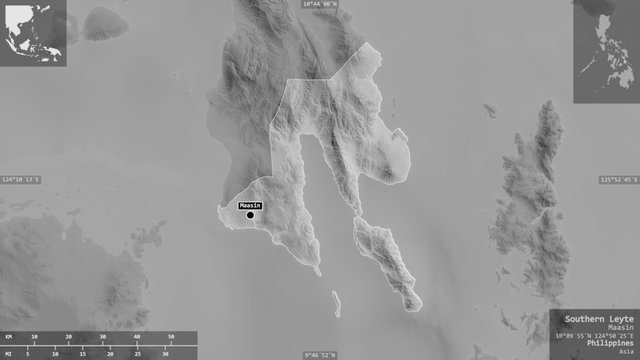 Southern Leyte, Philippines - composition. Grayscale