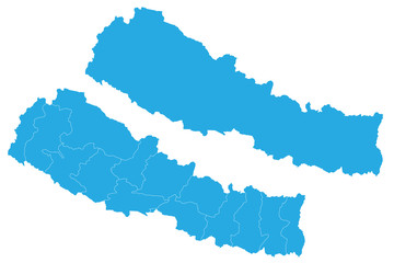 Map - Nepal Couple Set , Map of Nepal,Vector illustration eps 10.