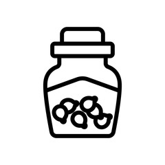 tincture in jar of coriander icon vector. tincture in jar of coriander sign. isolated contour symbol illustration