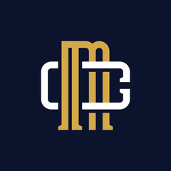 Initial Letter MC CM Monogram Logo Design