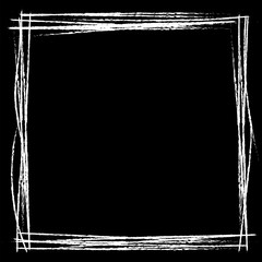 A square drawn in chalk on a black background. Vector illustration. Stock Photo.