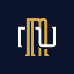 Initial Letter MN NM Monogram Logo Design