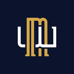 Initial Letter MW WM Monogram Logo Design