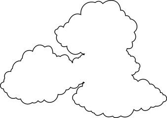 Japanese clouds connected to each other outline