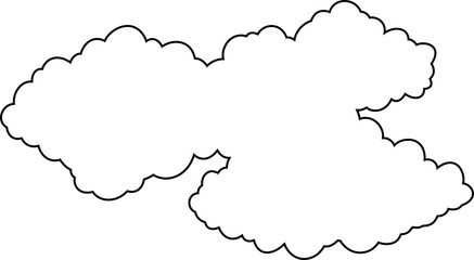 Japanese clouds connected to each other outline