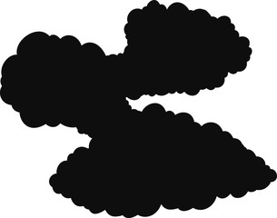 Monochrome Japanese clouds connected to each other