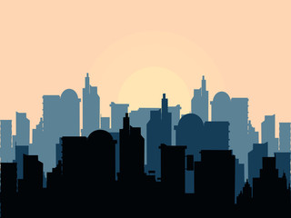 Fototapeta na wymiar vector Silhouette of the city.Abstract city building.banner background