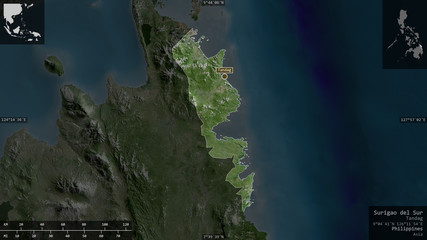 Surigao del Sur, Philippines - composition. Satellite