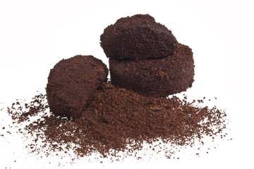 waste coffee isolated on white background