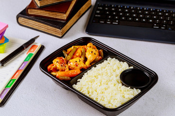 Lunch ordering. Learning from home concept.