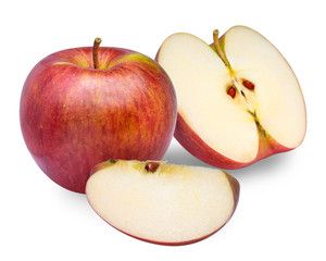 Red apples isolated on white background, Fresh red apple isolated on white With clipping path.