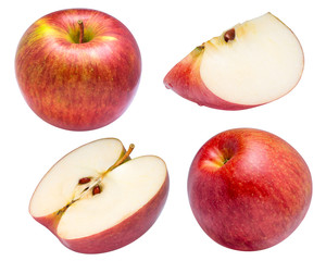 Red apples isolated on white background, Fresh red apple isolated on white With clipping path.