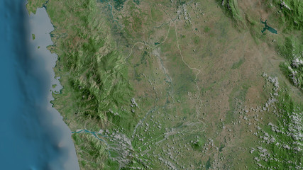 Tarlac, Philippines - outlined. Satellite