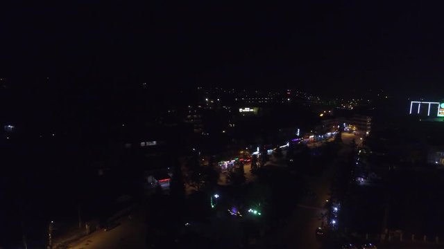 Aerial view of central square in Sa Pa Town, Vietnam