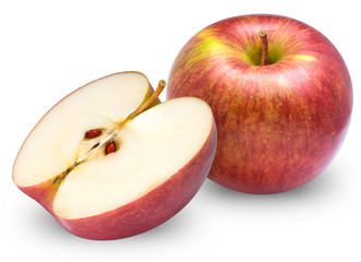 Red apples isolated on white background, Fresh red apple isolated on white With clipping path.
