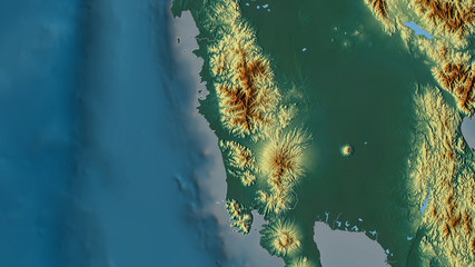 Zambales, Philippines - outlined. Relief