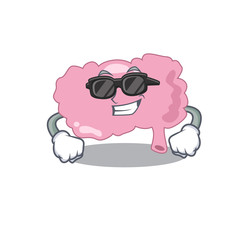 cartoon character of brain wearing classy black glasses