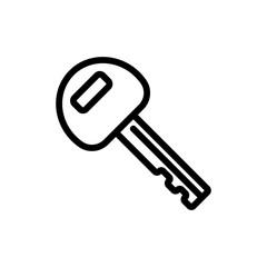 programmed chip key icon vector. programmed chip key sign. isolated contour symbol illustration
