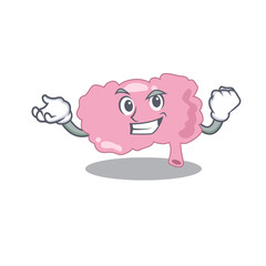 A funny cartoon design concept of brain with happy face