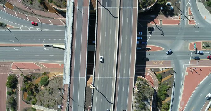 Cars on the Way, Highway crossing in the Summer 2020, Western Australia, Australia
