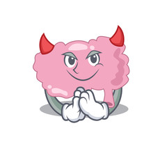 Brain clothed as devil cartoon character design concept
