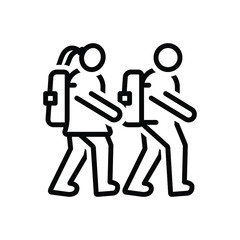 Black line icon for school children