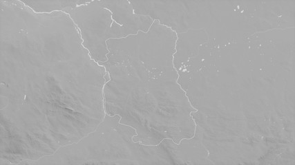 Lublin, Poland - outlined. Grayscale